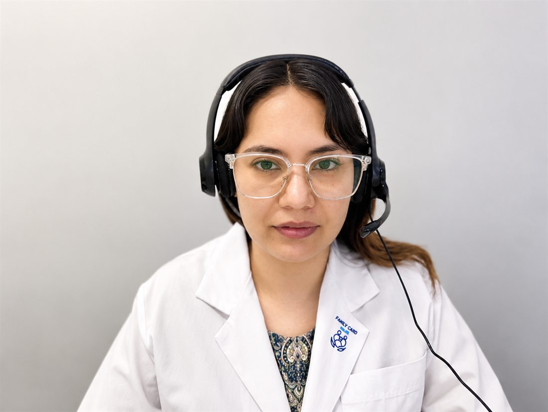 Profesional del equipo clínico de FCH en atención por telemedicina